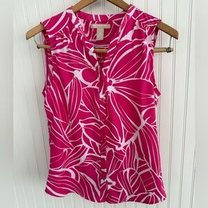 Banana Republic Hot Pink Floral Blouse Size XS